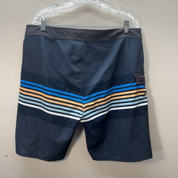 RIP CURL Men's Size 36 Swim Trunks Surf Black Blue Board Shorts Beach - Picture 4 of 6